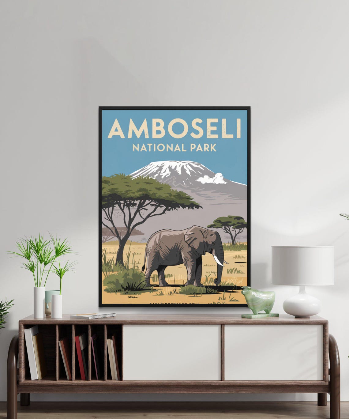 Amboseli National Park Vintage Elephant Kilimanjaro Safari Poster - Image 3