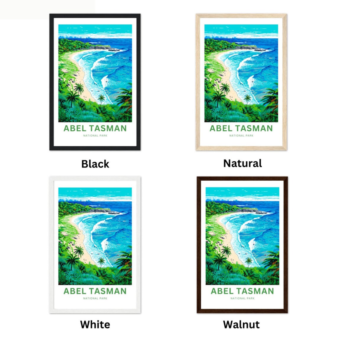 Personalized Abel Tasman New Zealand Beach Custom Travel Poster - Image 2