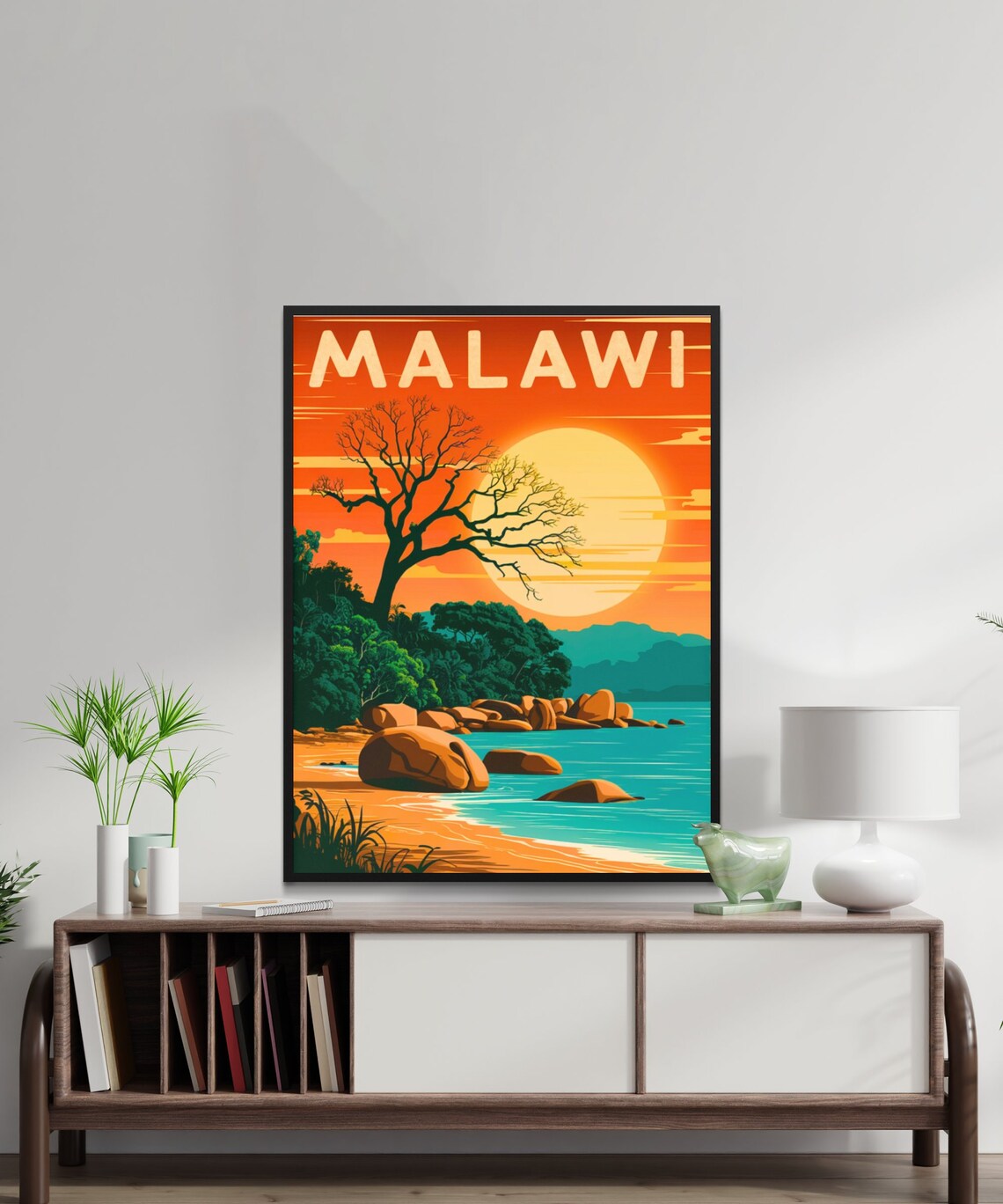 Lake Malawi Vintage Travel Poster, Africa Wall Art Print - Image 2
