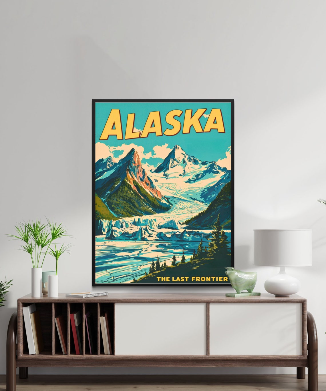 Alaska The Last Frontier Glacier Mountains Snow Vintage Travel Poster - Image 2