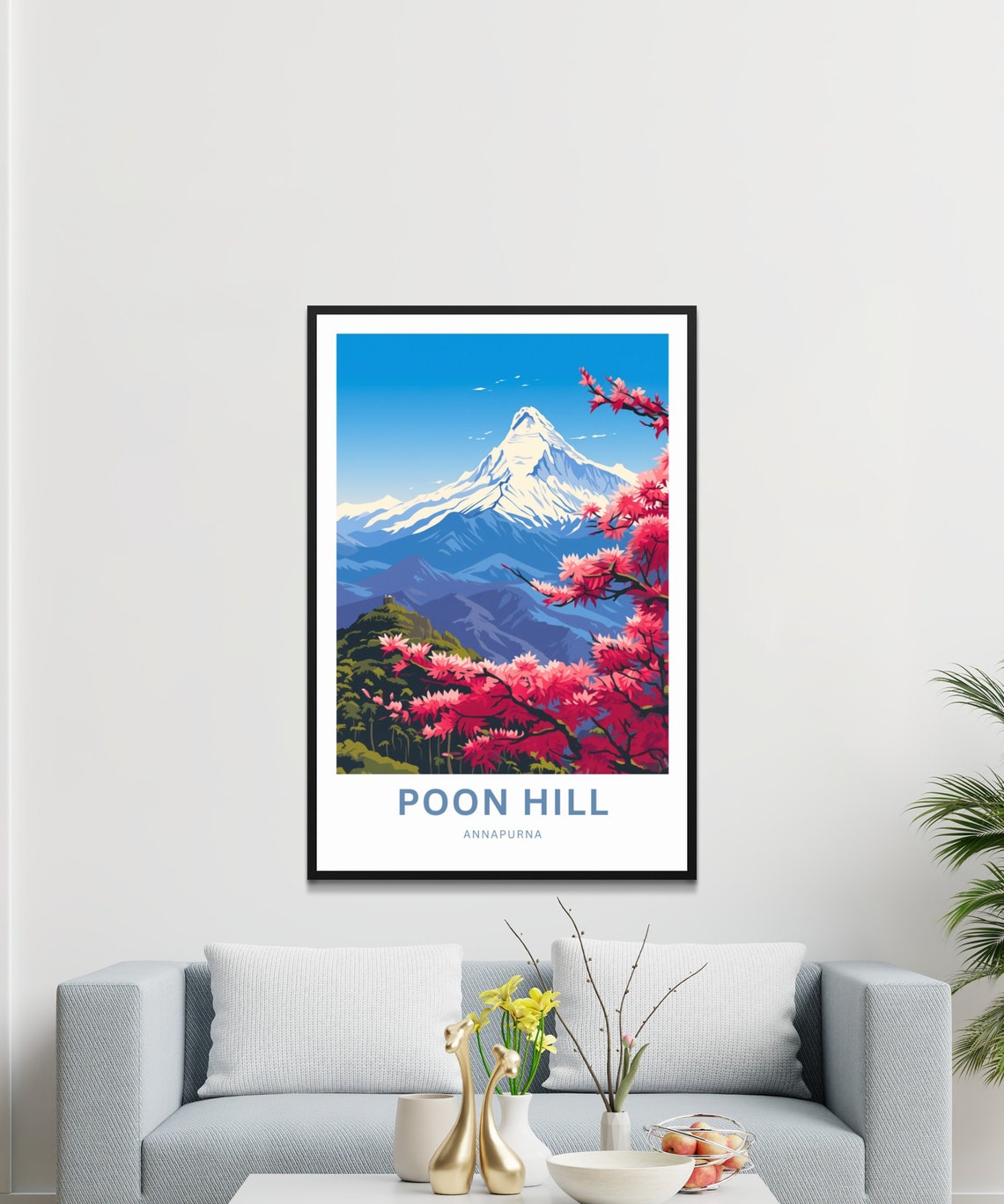 Poon Hill Annapurna Rhododendron Mountain View Travel Poster - Image 3