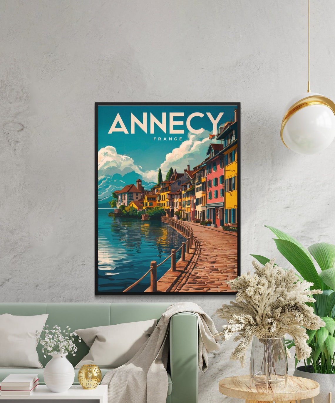 Annecy Vintage Travel Poster Annecy Print France Vintage Wall Art Framed Present Gift France Present - Image 3