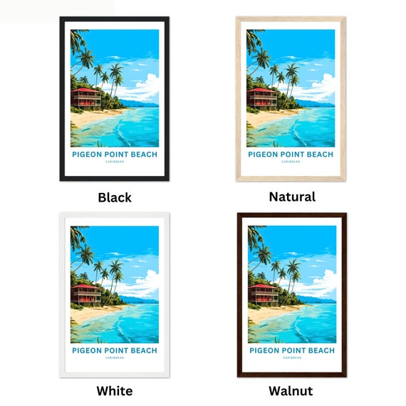 Personalized Pigeon Point Beach Travel Poster, Tobago
