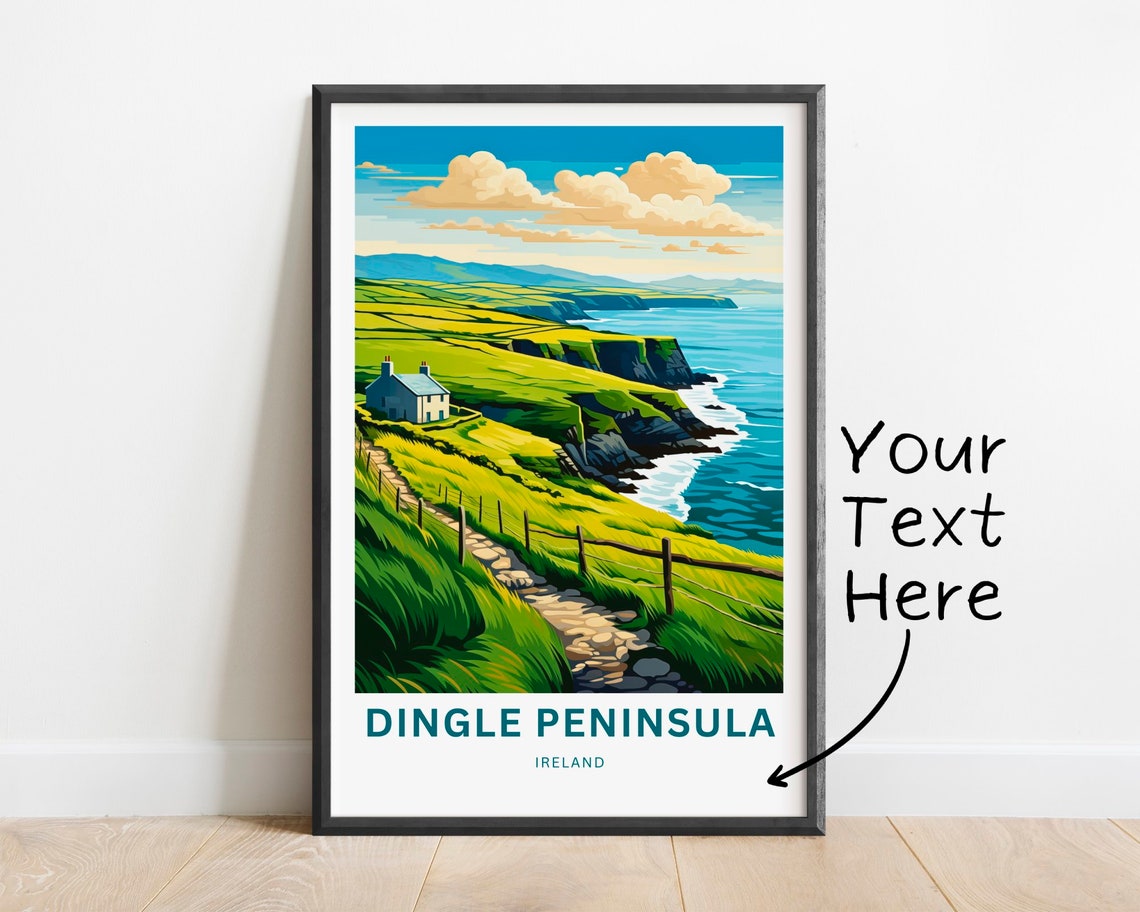 Dingle Peninsula Ireland Personalized Coastal Path Travel Poster