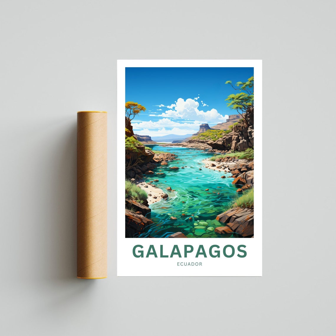 Personalized Galapagos Island Travel Print Galapagos Island Poster Ecuador Wall Art Framed Present Gift Ecuador Present - Image 4