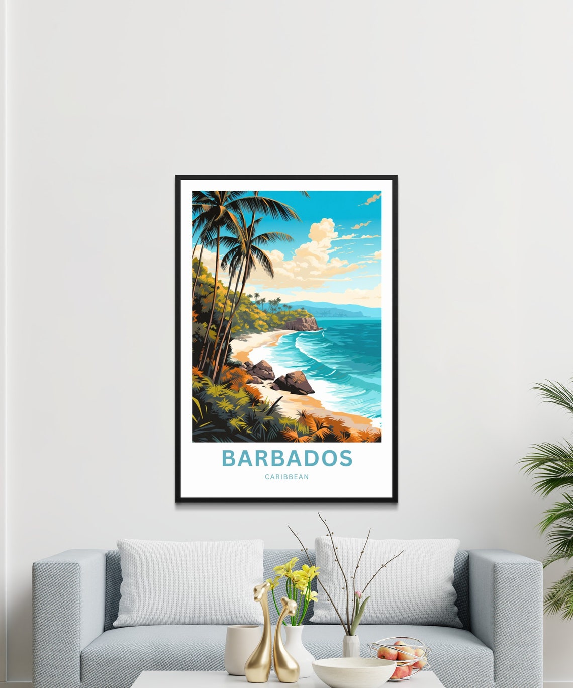 Barbados Travel Print Barbados Poster Caribbean Wall Art Framed Present Gift Caribbean Present - Image 3