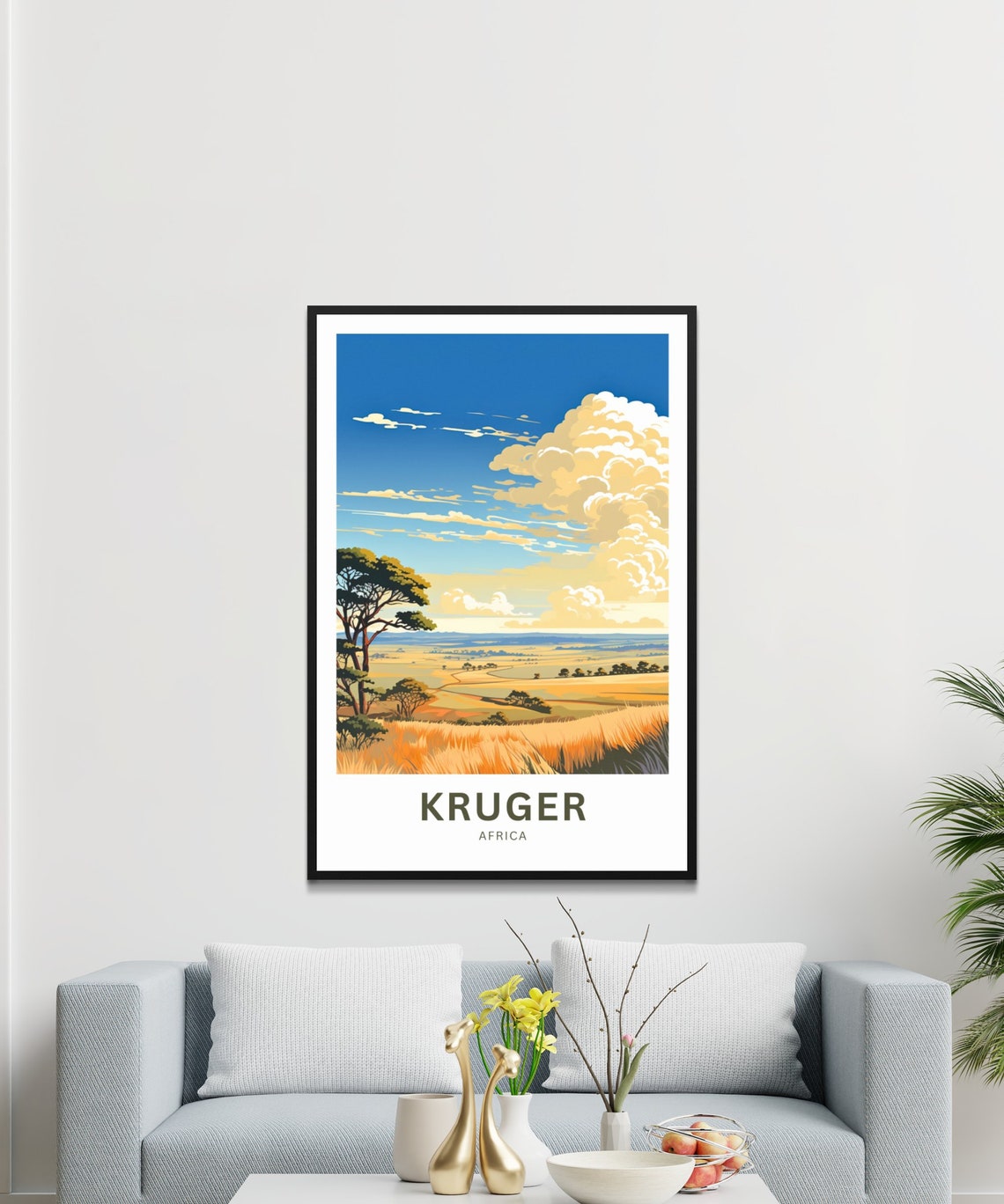 Kruger Africa Personalized Rolling Savanna Overlook Travel Poster - Image 3