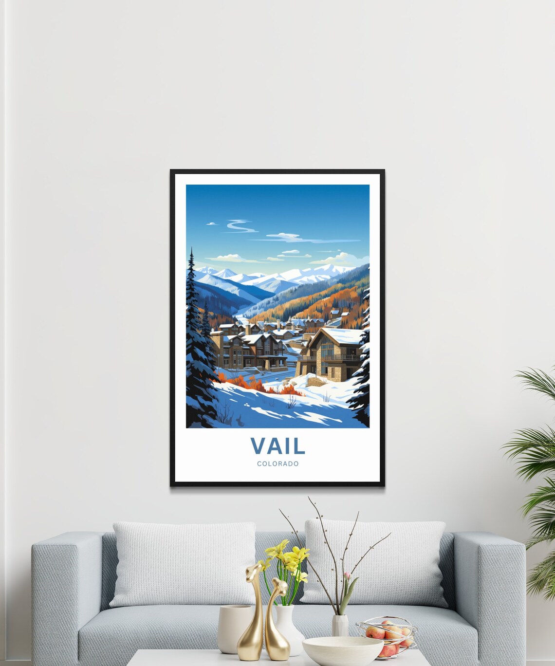Vail Colorado Alpine Village Snowy Peaks Autumn Travel Poster - Image 3