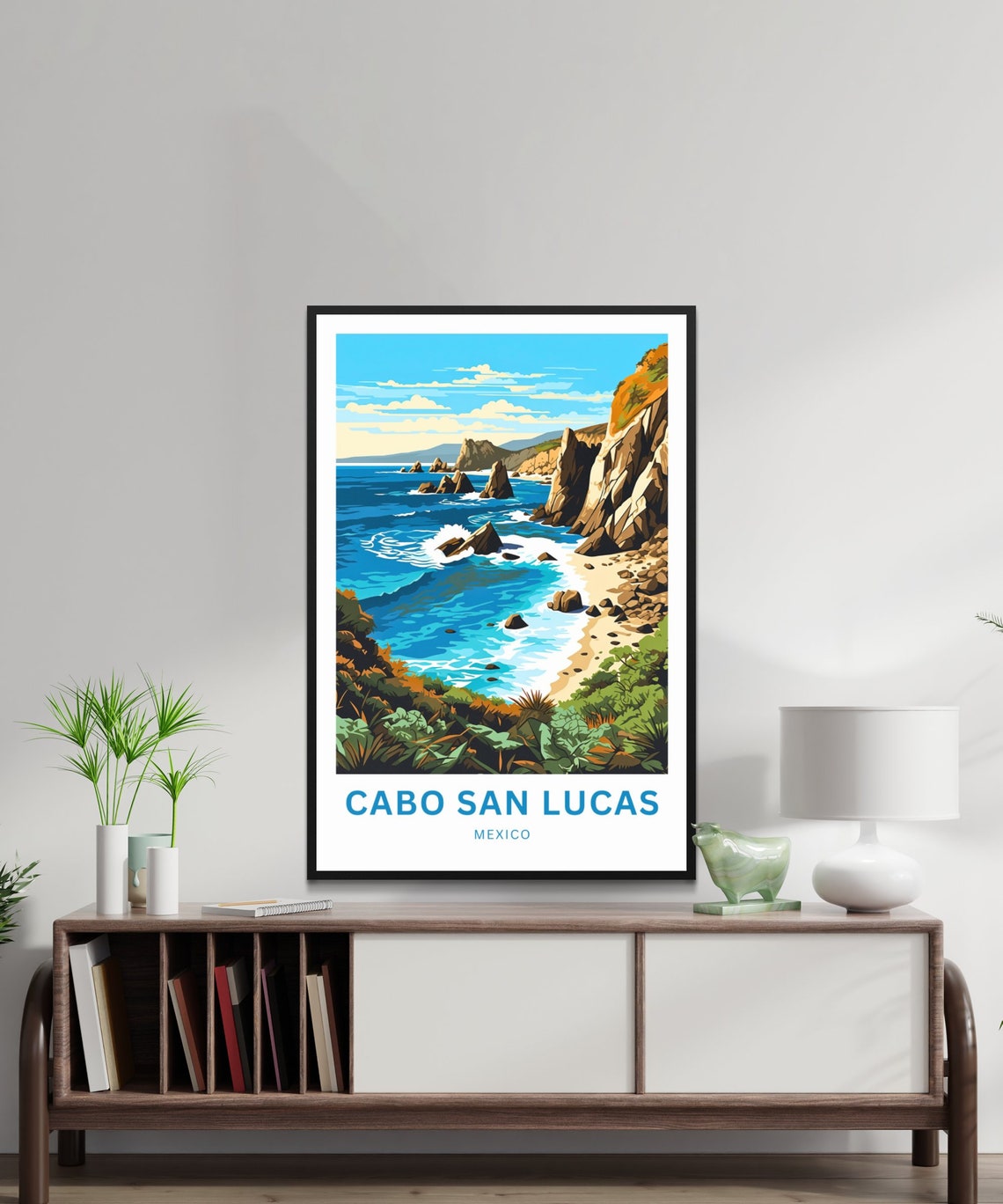 Cabo San Lucas Travel Print Cabo San Lucas Poster Mexico Wall Art Framed Present Gift Baja California Peninsula Present - Image 3