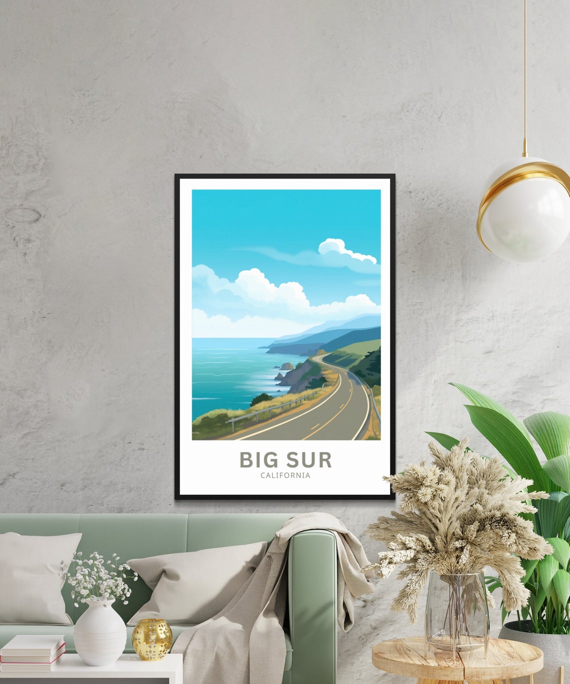 Big Sur California Pacific Coast Highway Cliff Drive Travel Poster - Image 4