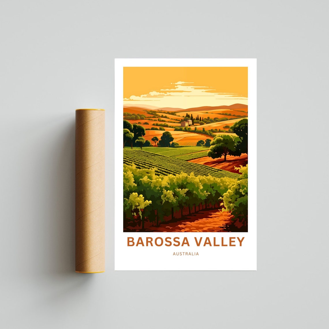 Barossa Valley Australia Vineyard Rolling Hills Travel Poster - Image 4