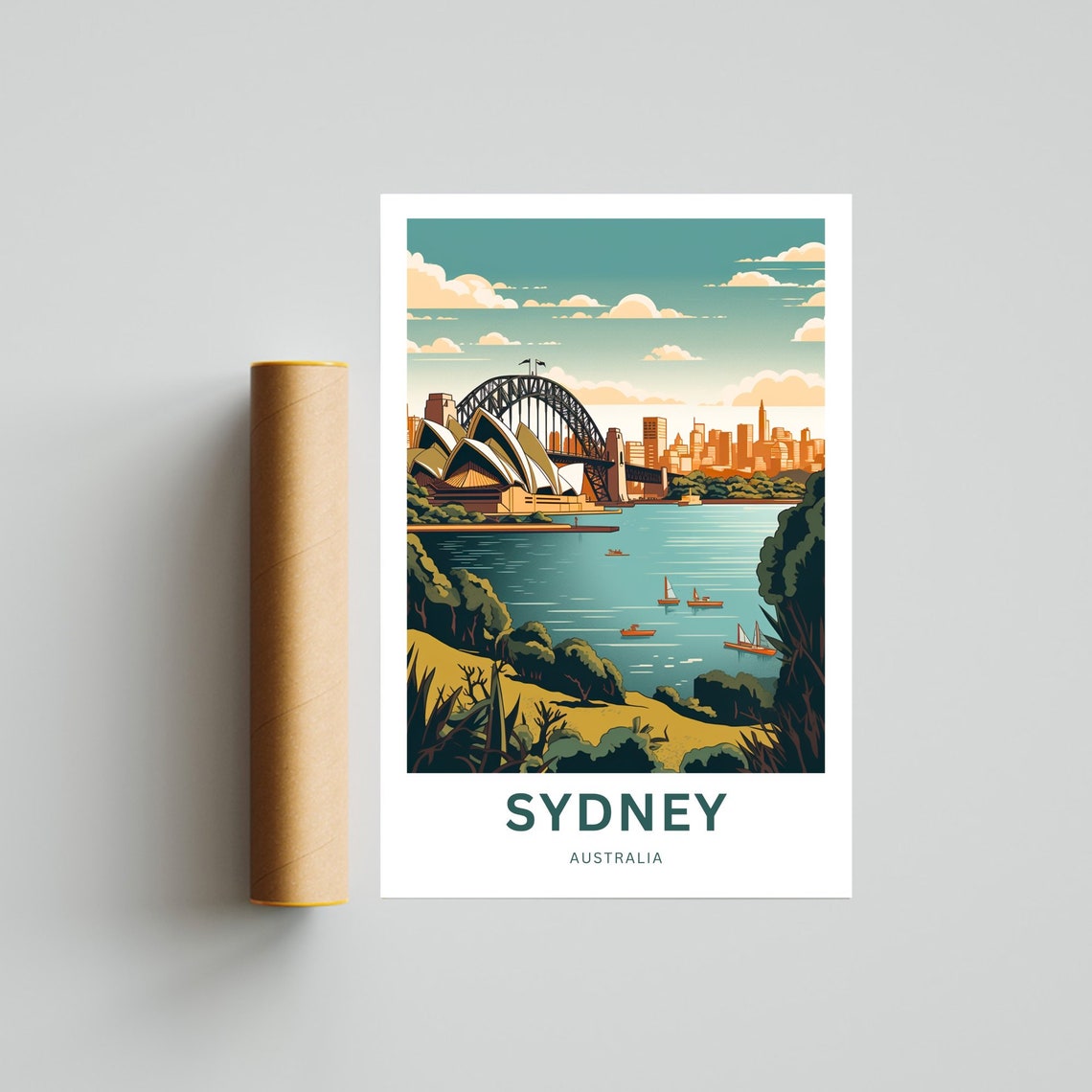 Personalized Sydney Australia Harbour Icons Custom Travel Poster - Image 4