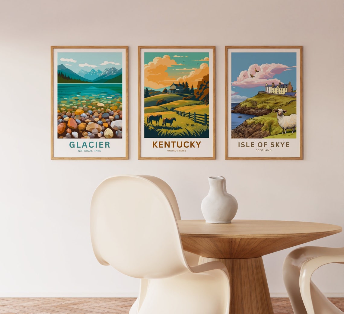 Kentucky Horse Farm Rolling Pastures Bluegrass Country Scene Poster - Image 2