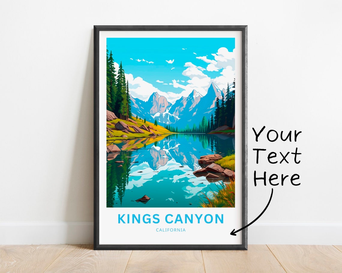 Kings Canyon California Alpine Lake Mirror Reflection Peaks Poster