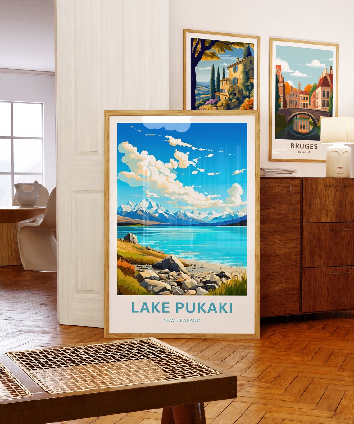Lake Pukaki New Zealand Turquoise Rocky Alpine Shore Travel Poster - Image 5