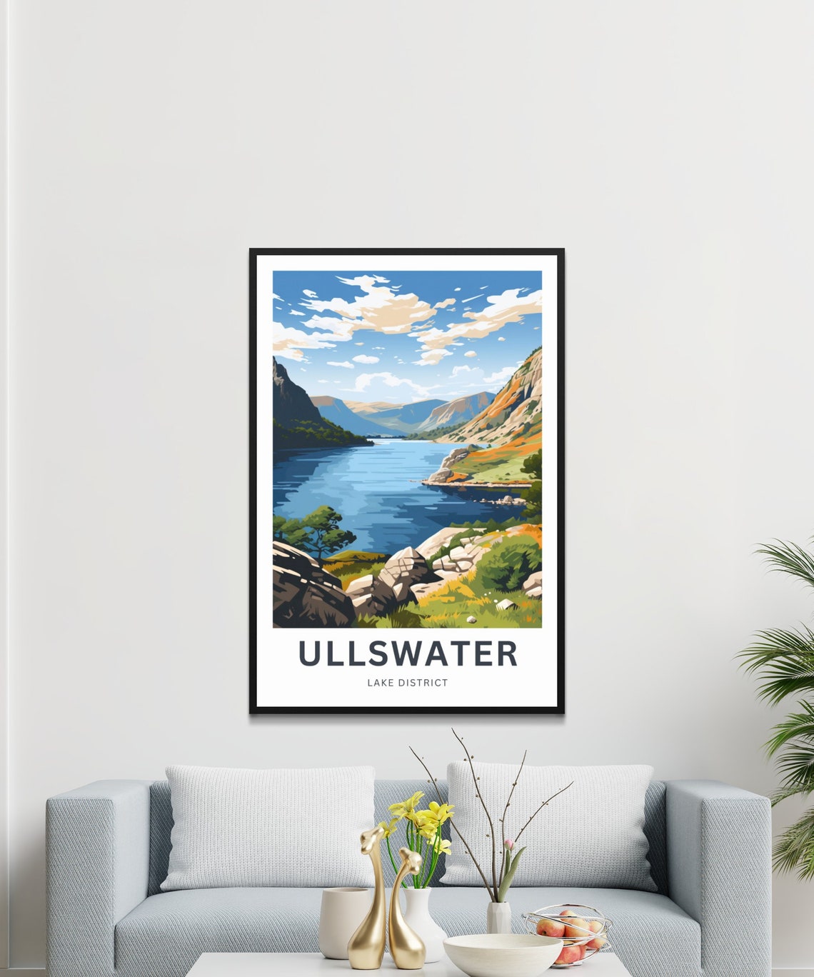 Personalized Ullswater Lake District Hilltop View Travel Poster - Image 3