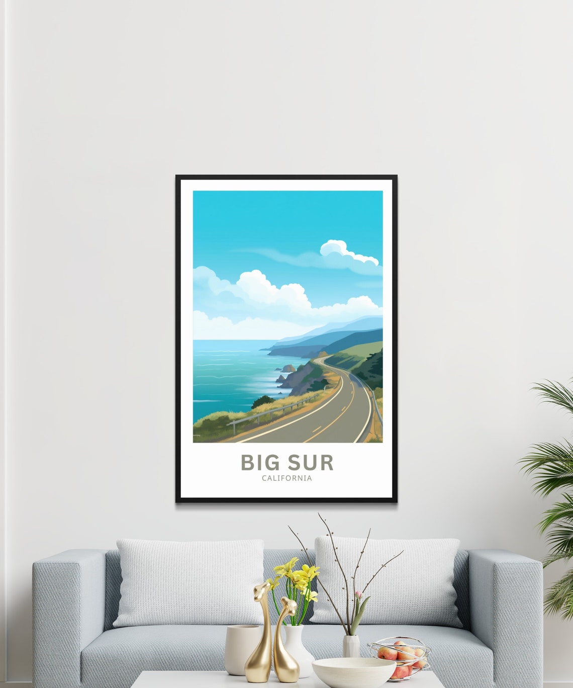 Big Sur California Pacific Coast Highway Cliff Drive Travel Poster - Image 5