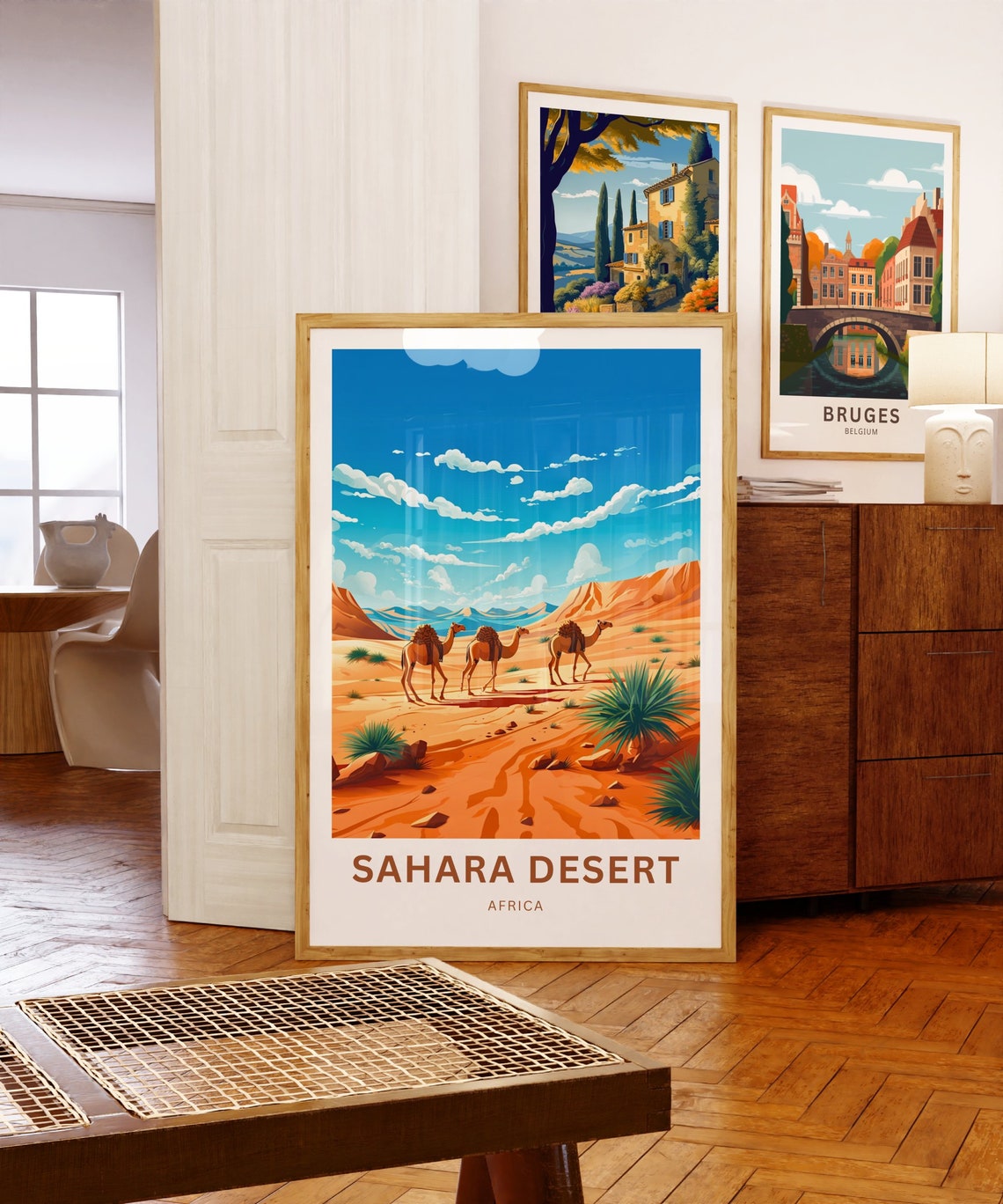 Sahara Desert Africa Golden Dunes Personalized Custom Text Poster - Image 5