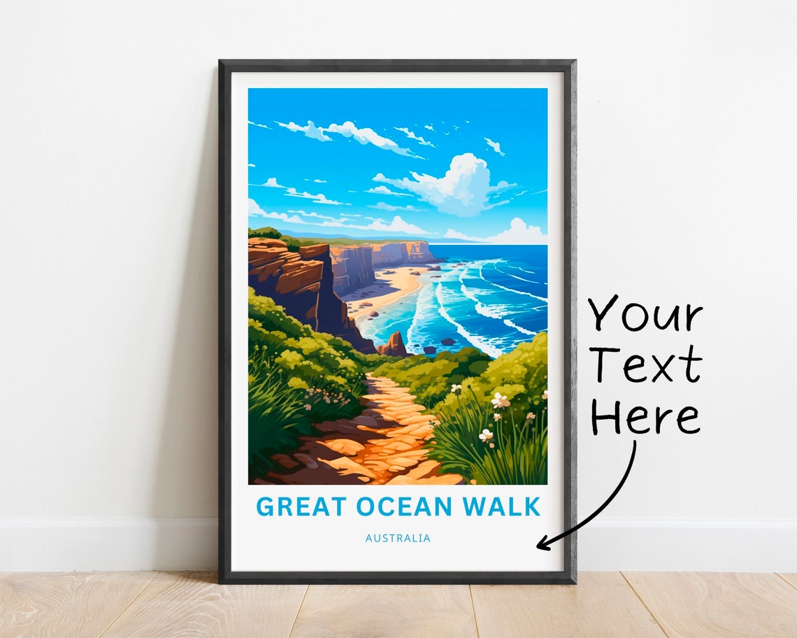 Great Ocean Walk Australia Red Cliff Cove Trail Travel Poster