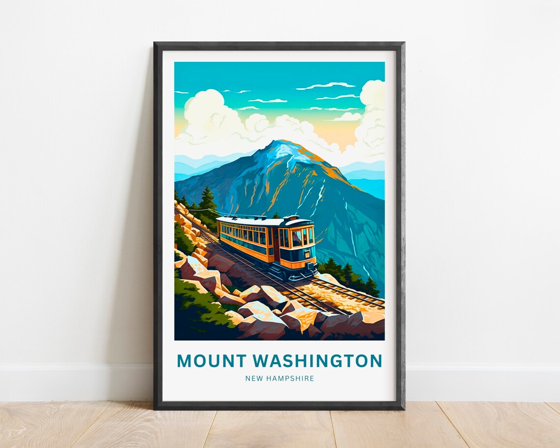 Mount Washington Travel Poster, New Hampshire Landmark