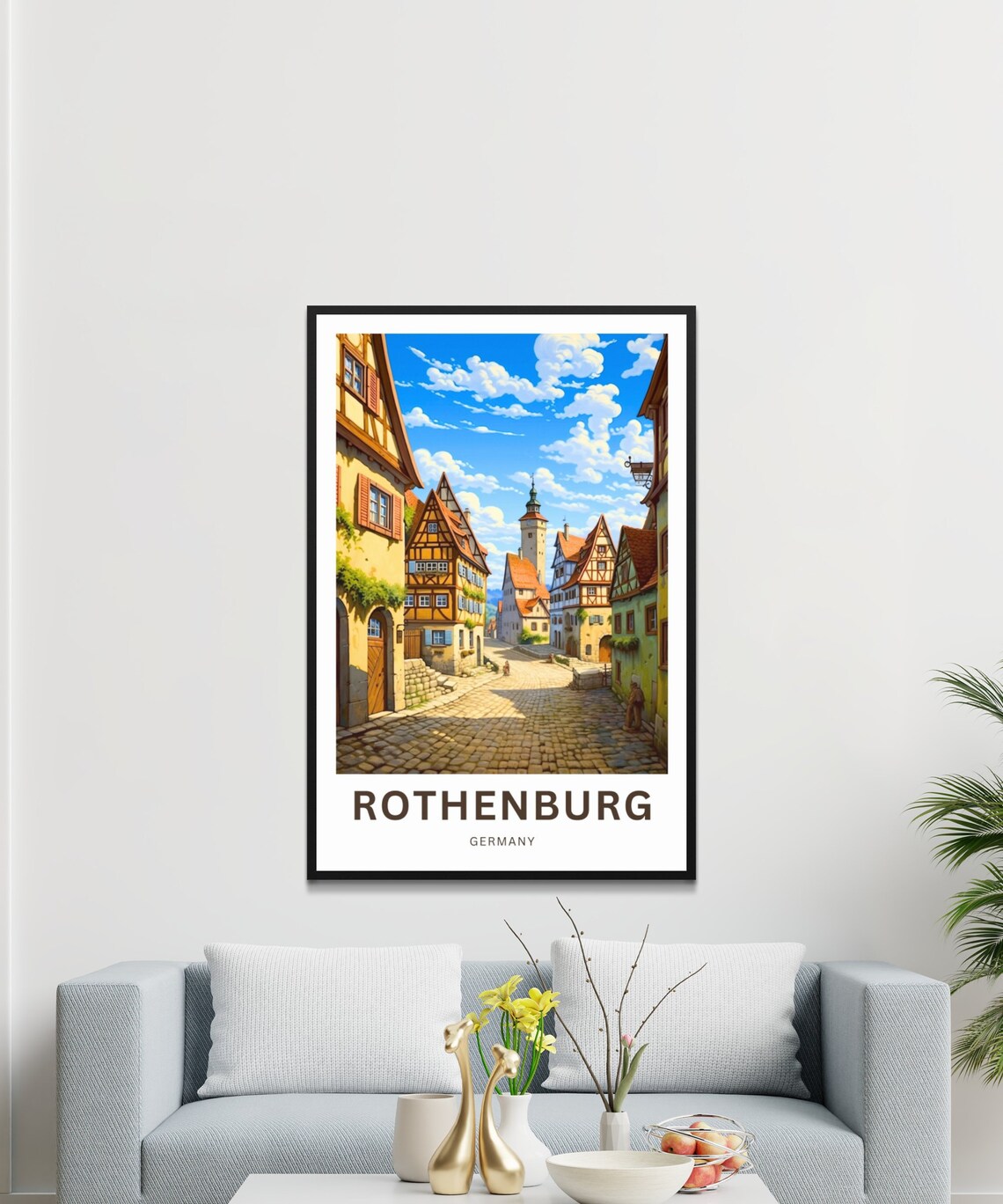 Rothenburg Germany Present Travel Poster - Image 3