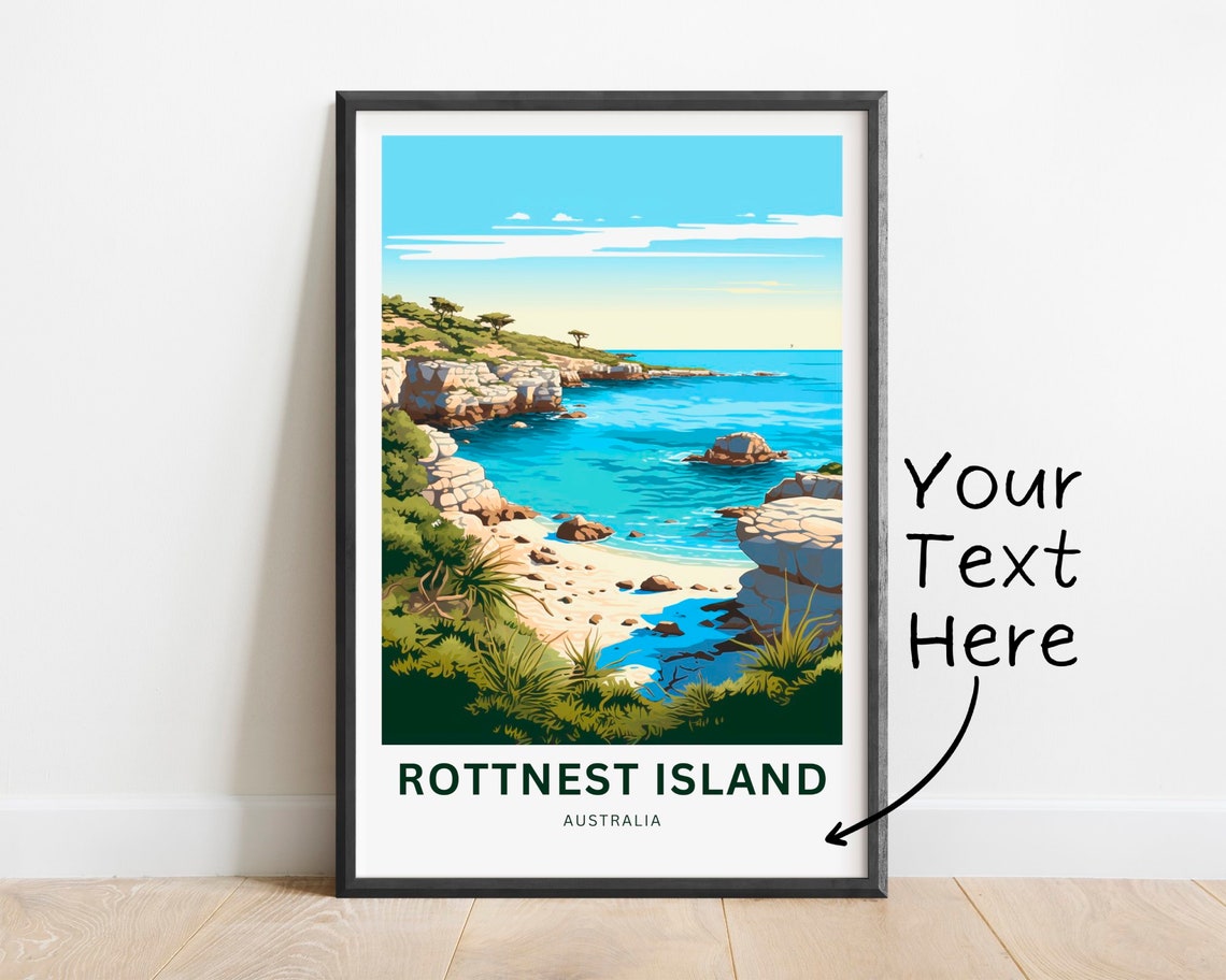 Rottnest Island Australia Custom Name Rocky Cove Turquoise Bay Poster