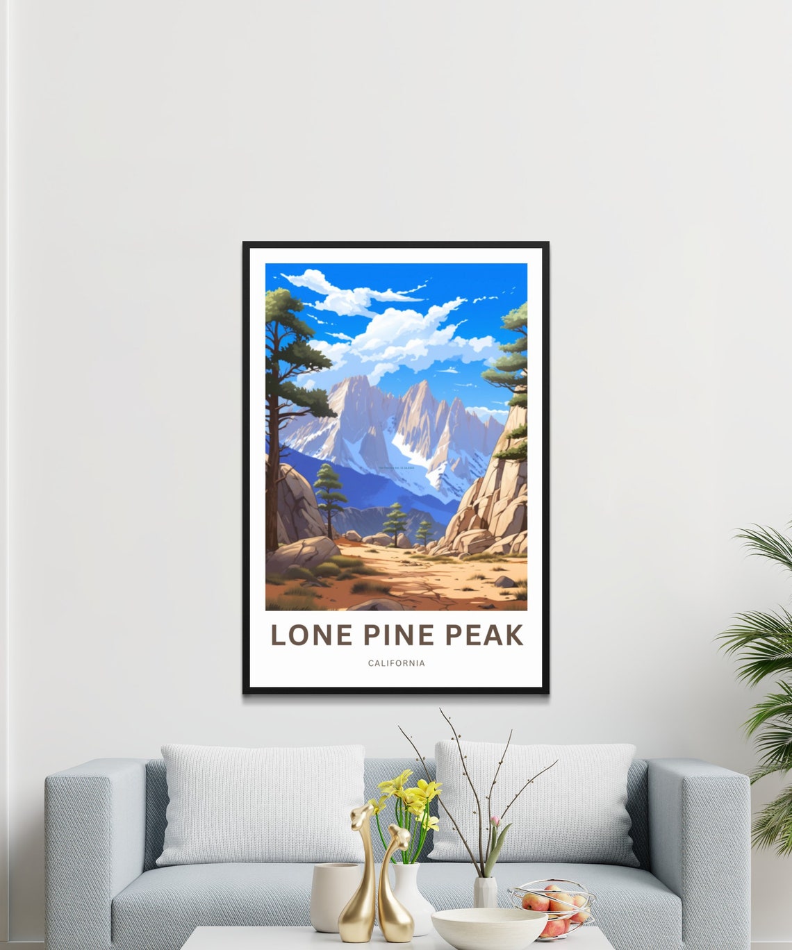Lone Pine Peak California Granite Peaks Desert Trail Art Poster - Image 3