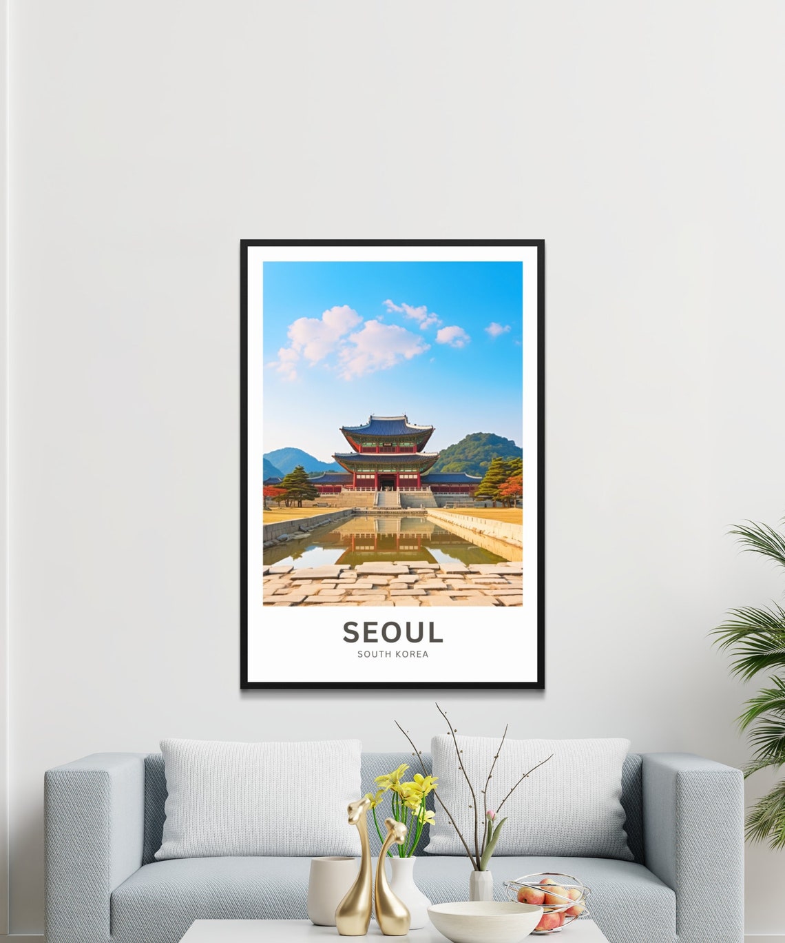 Personalized Seoul South Korea Palace Reflection Custom Travel Poster - Image 3