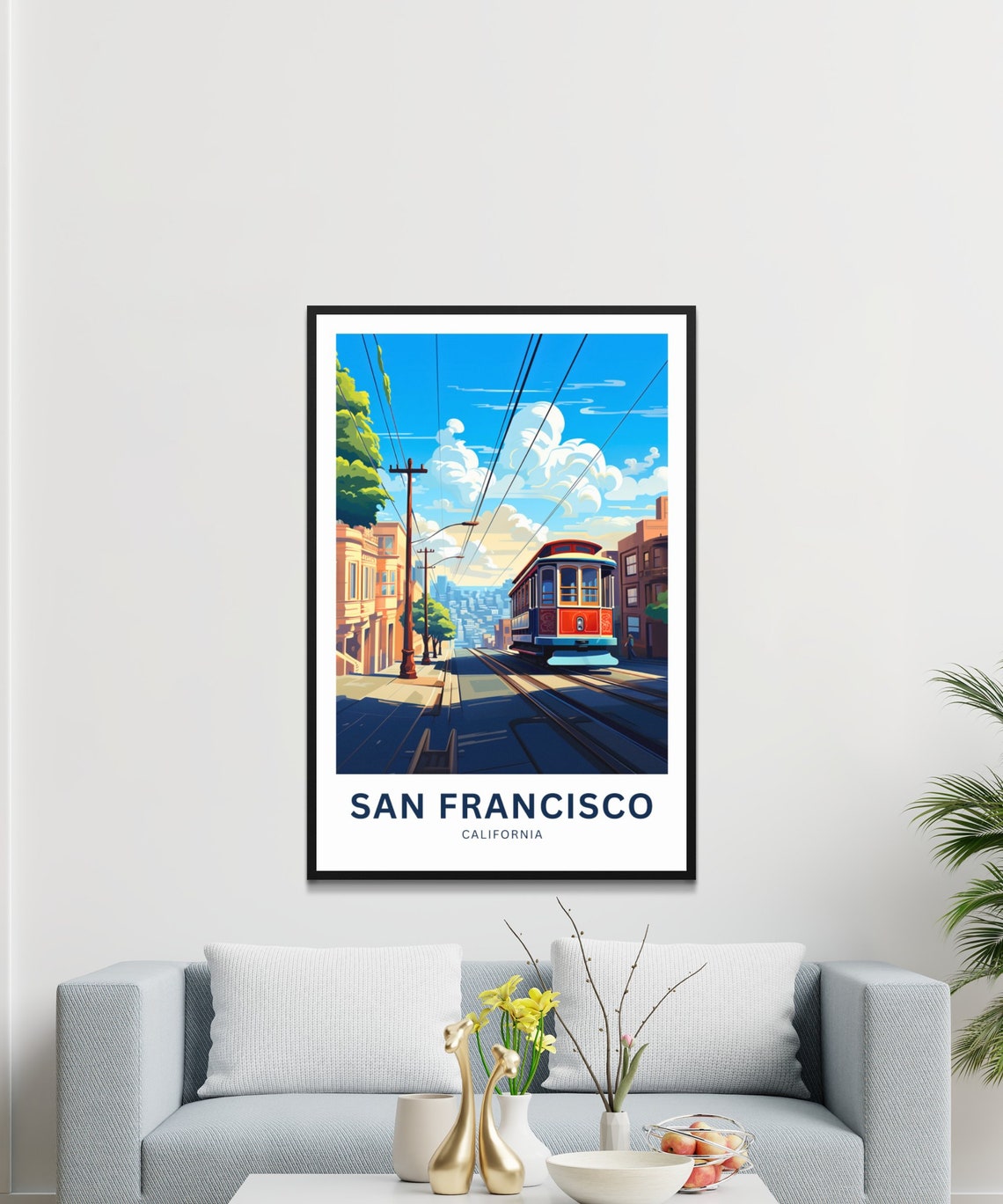 San Francisco California Cable Car Historic Street Scene Poster - Image 2