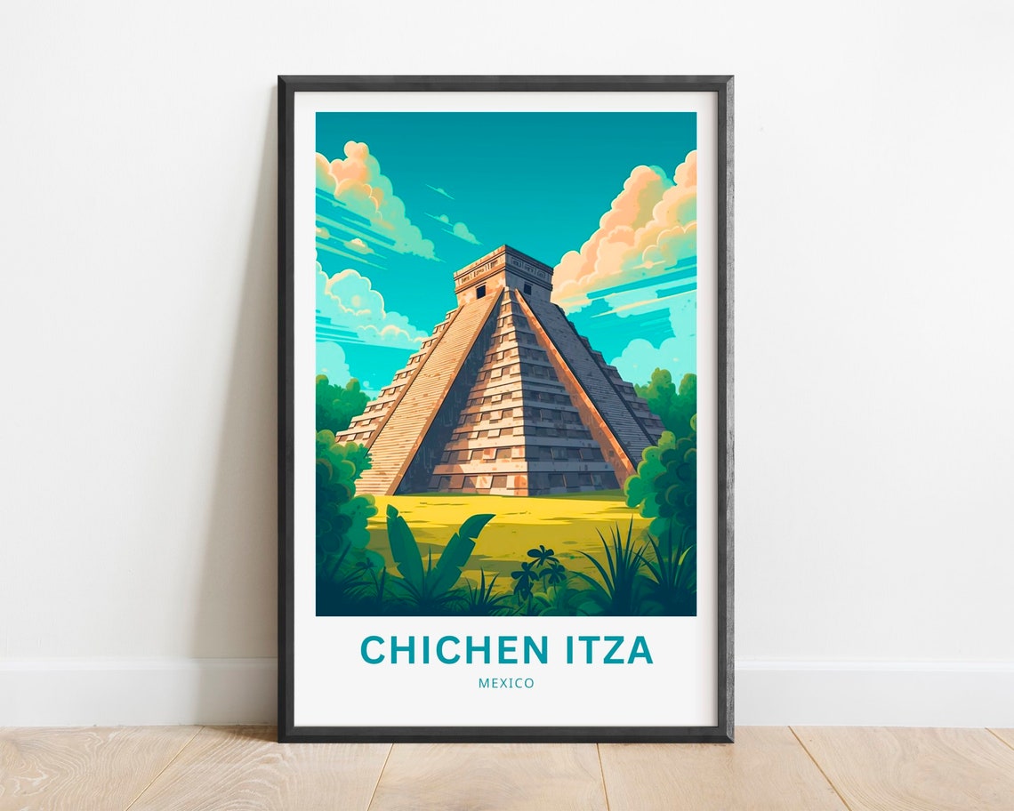 Chichen Itza Mexico Mayan Pyramid Jungle Temple Ruins Poster