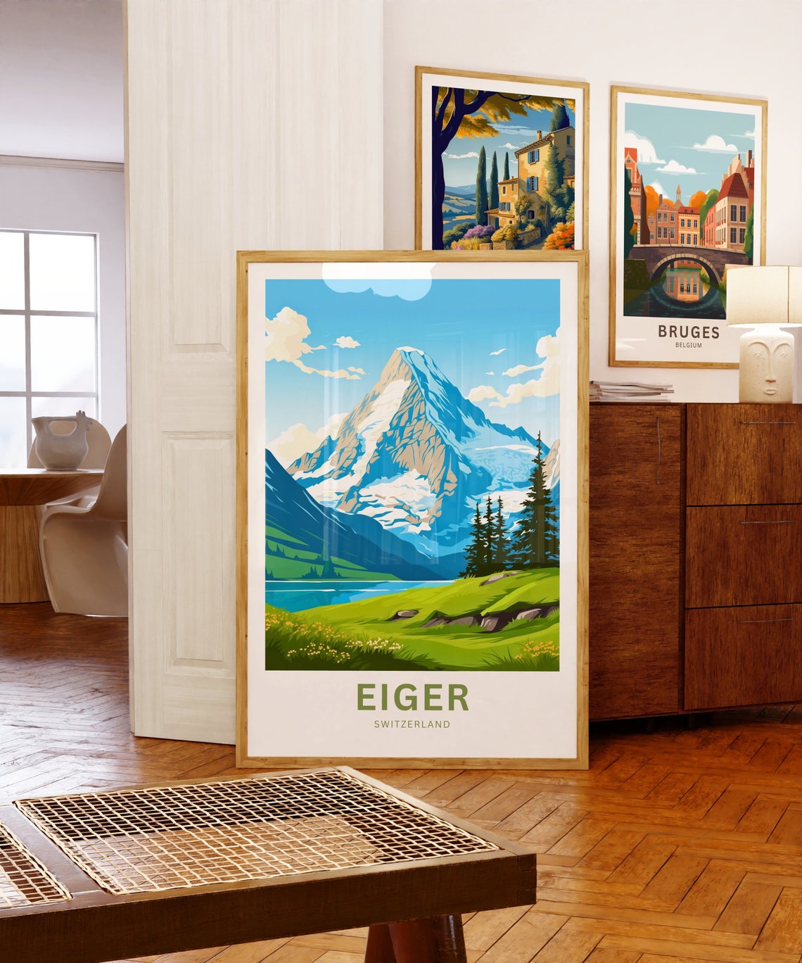Personalized Eiger Switzerland Summer Alpine Lake Travel Poster - Image 5