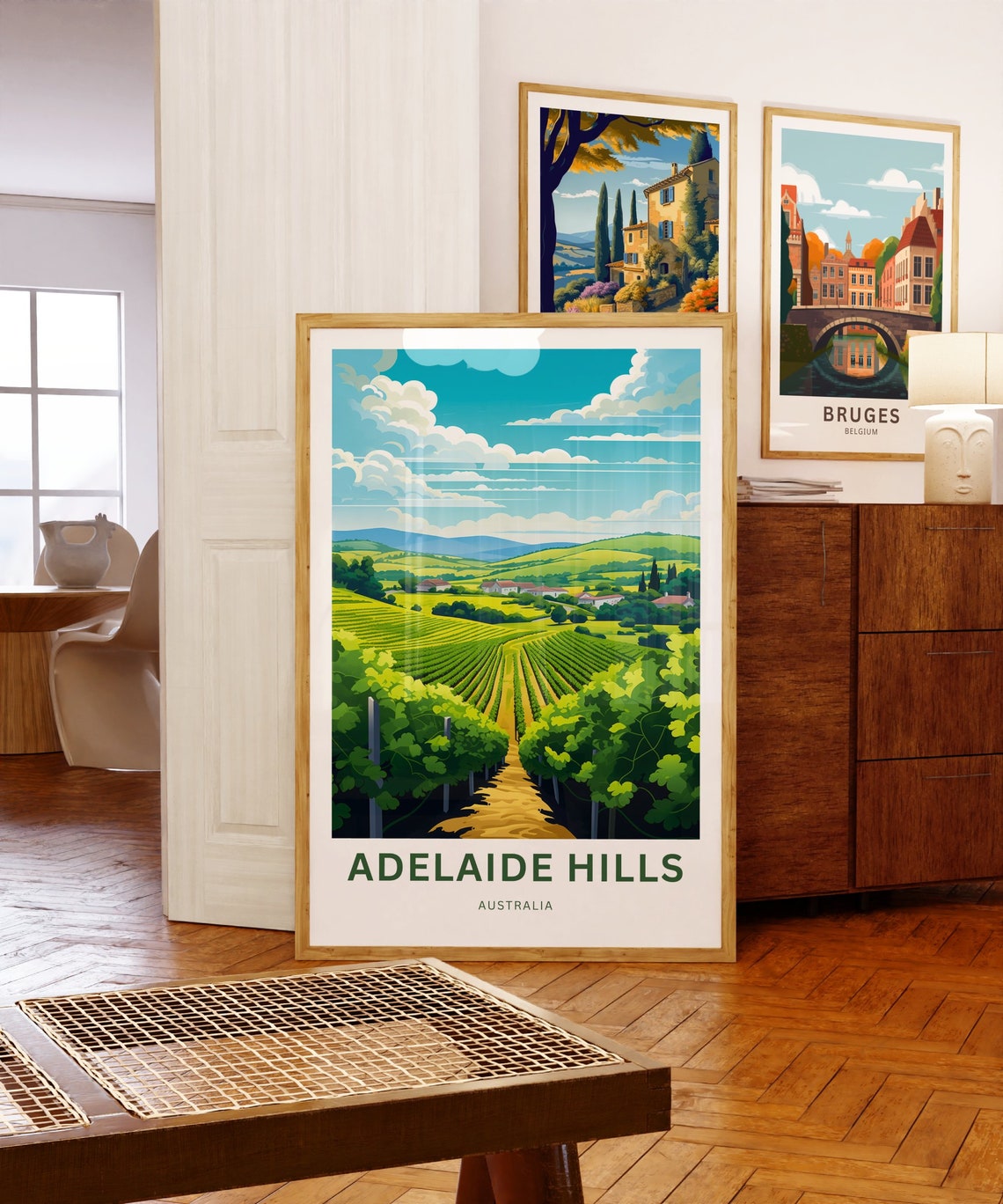 Adelaide Hills Australia Personalized Vineyard Valley Rows Poster - Image 5
