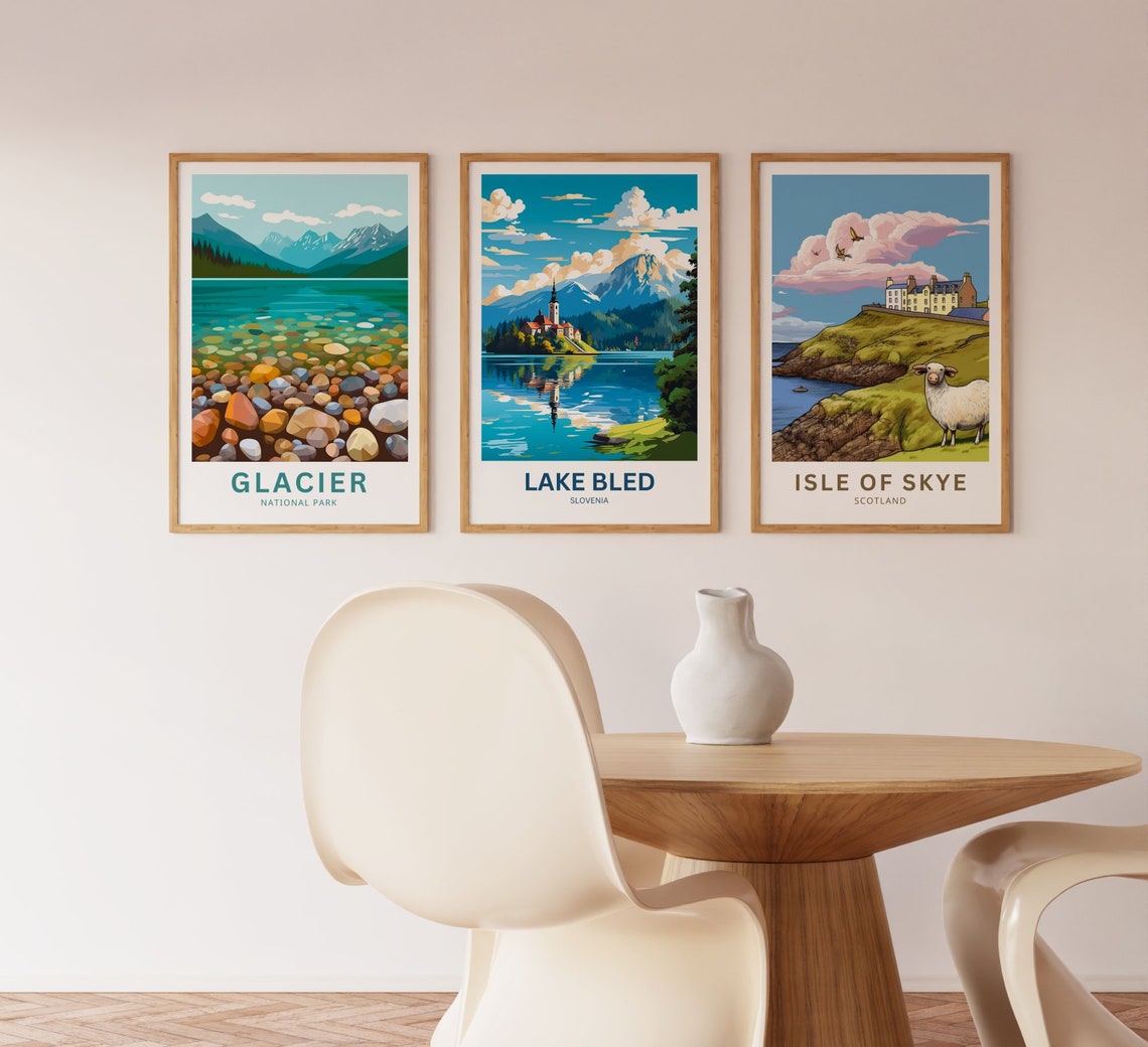 Lake Bled Slovenia Mirror Lake Reflection Island Church Travel Poster - Image 3