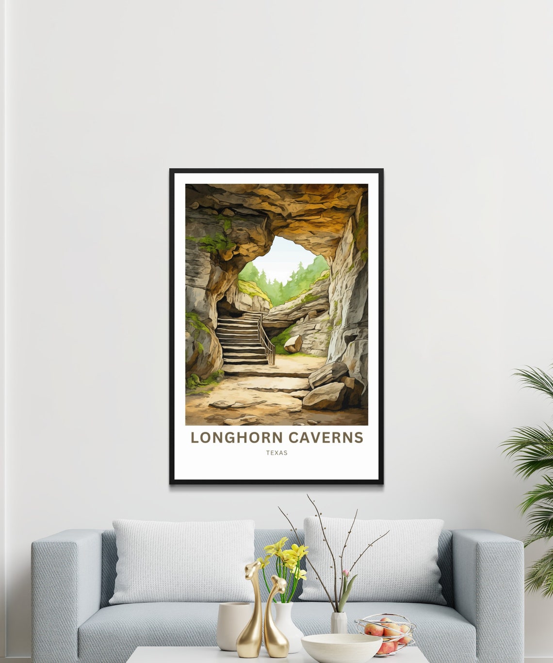 Longhorn Caverns Texas Stone Stair Cave Passage Nature Poster - Image 3