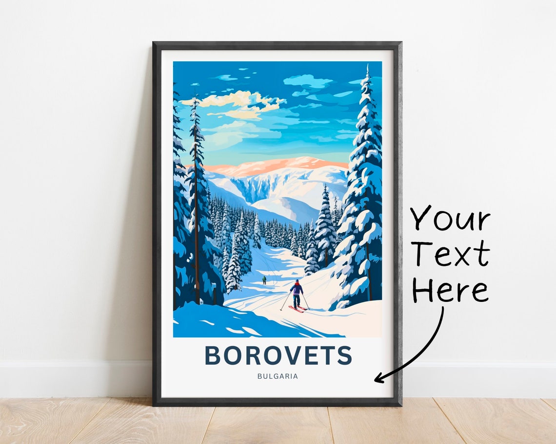 Borovets Bulgaria Ski Trail Winter Pines Personalized Poster