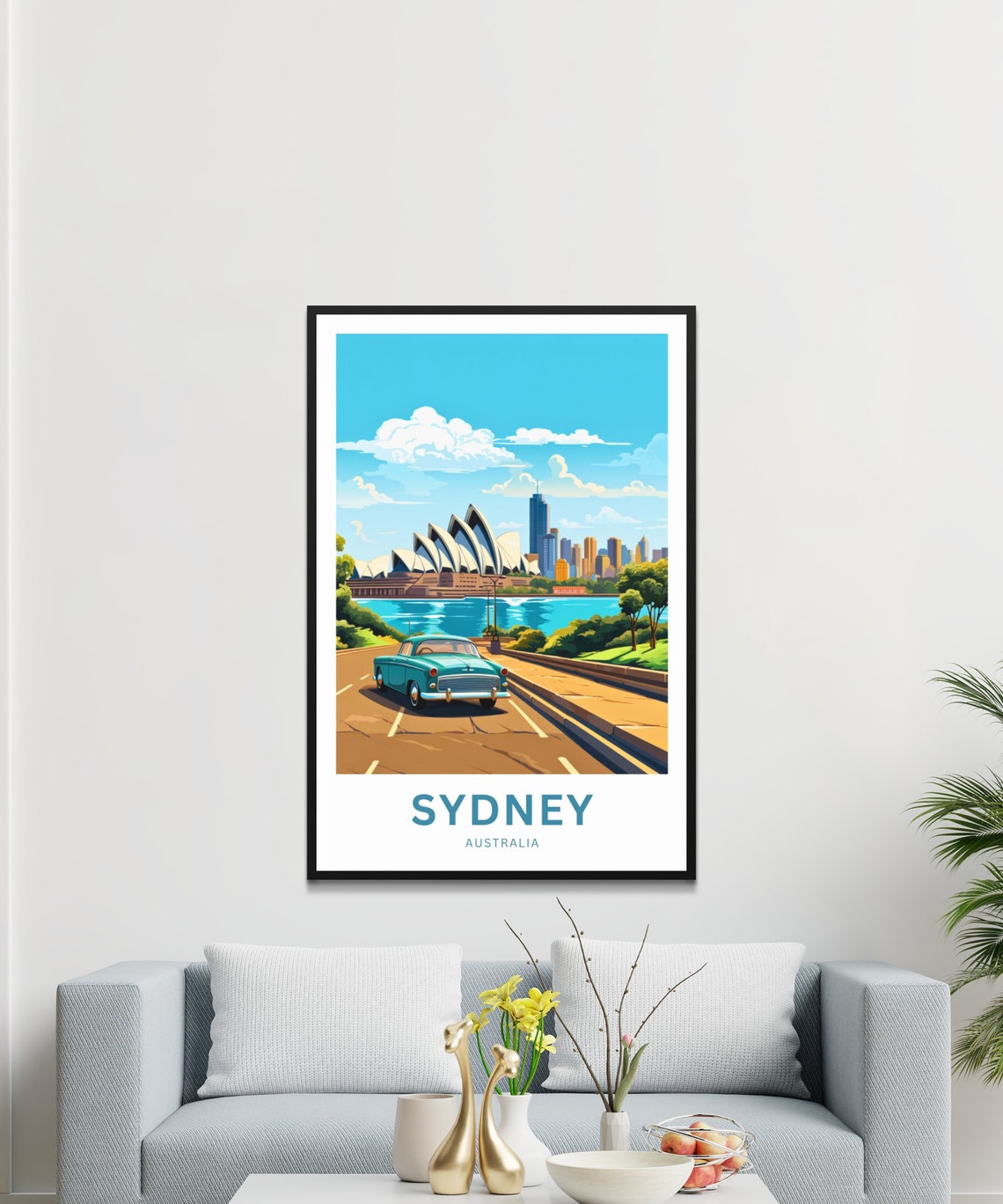 Personalized Sydney Opera House Classic Car Custom Travel Poster - Image 3