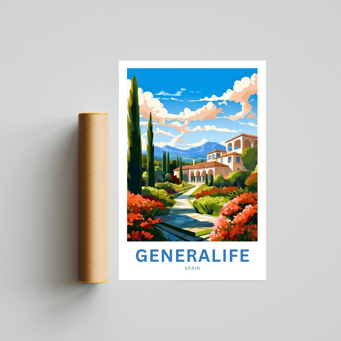 Generalife Spain Personalized Palace Garden Oasis Art Poster - Image 4