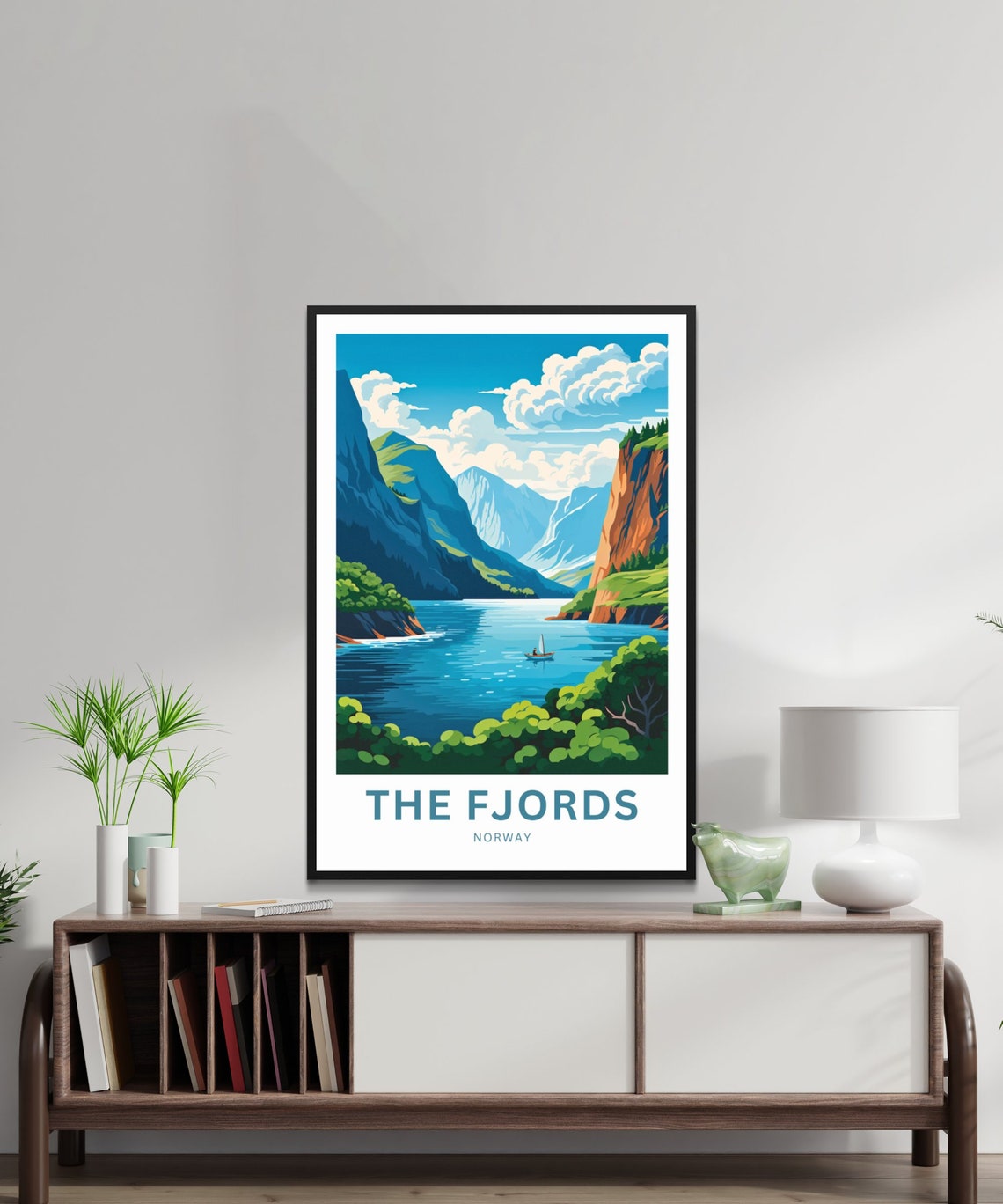 Personalized The Fjords Norway Turquoise Water Cliff Gift Poster - Image 2
