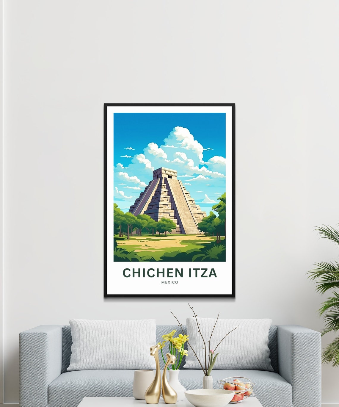Chichen Itza Travel Print Chichen Itza Poster Mexico Wall Art Framed Present Gift Mexico Present - Image 3