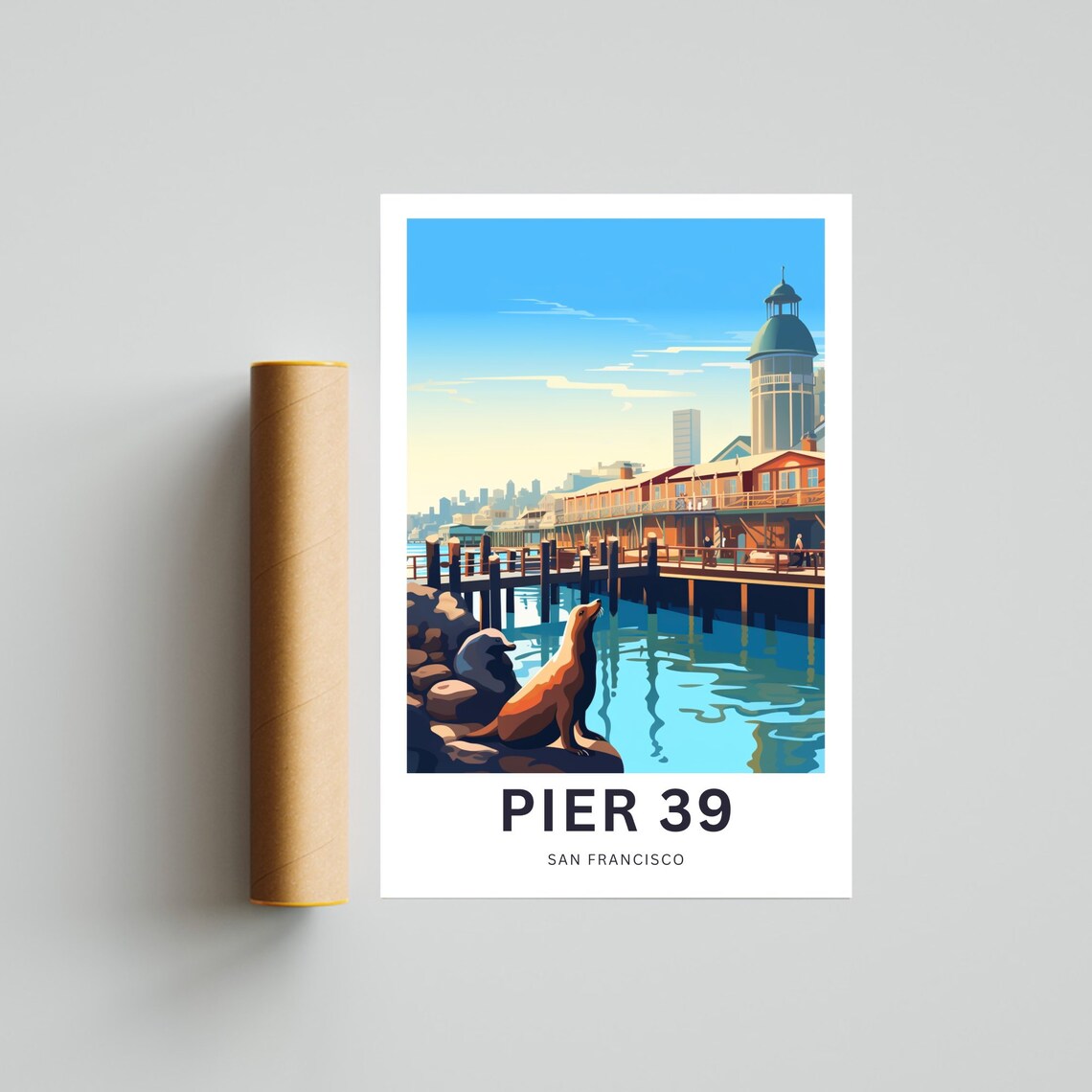 Pier 39 San Francisco Bay Sea Lion Waterfront Grand Travel Poster - Image 4