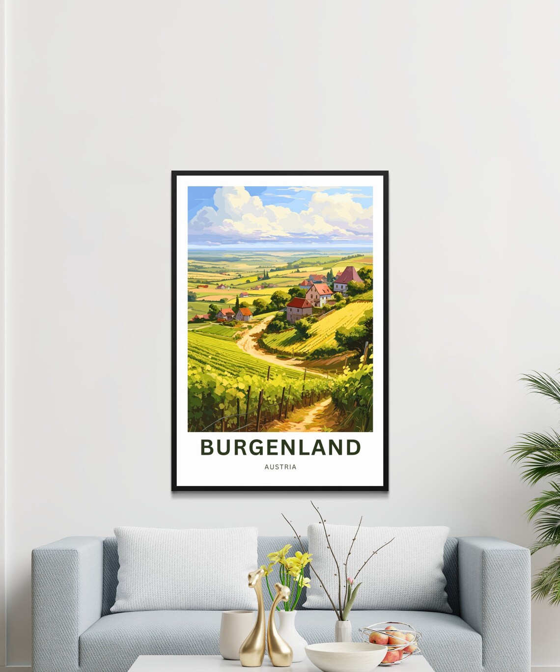 Burgenland Austria Vineyard Valley Rolling Hills Travel Poster - Image 3