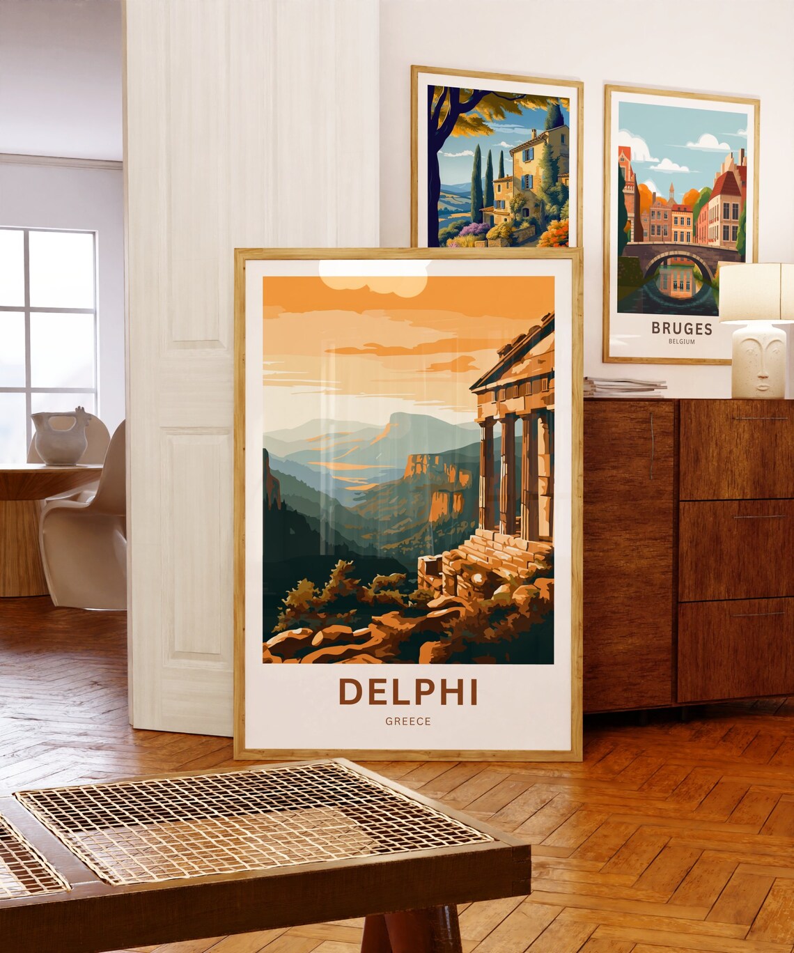 Delphi Greece Ancient Temple Ruins Mountain Valley Travel Poster - Image 5