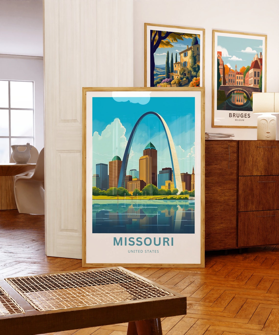 Personalized Missouri Gateway Arch Skyline Vintage Travel Poster - Image 5