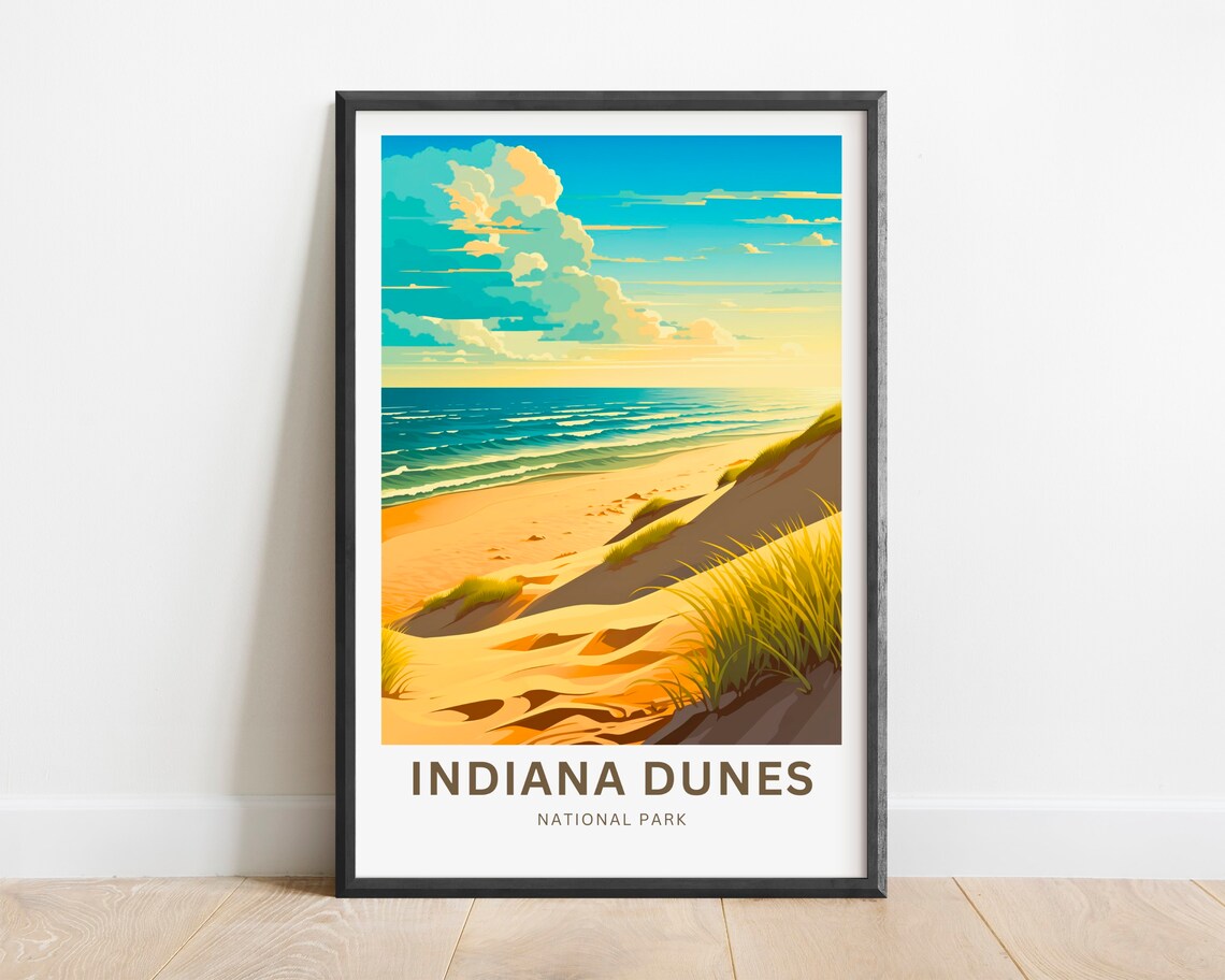 Indiana Dunes National Park Golden Beach Personalized Poster - Image 2