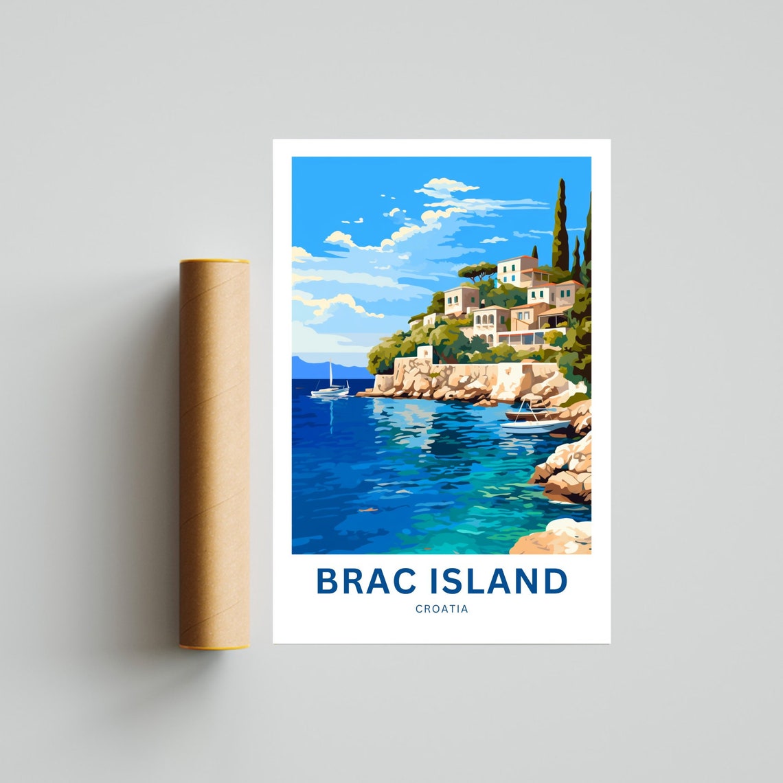 Brac Island Travel Poster, Croatia - Image 4