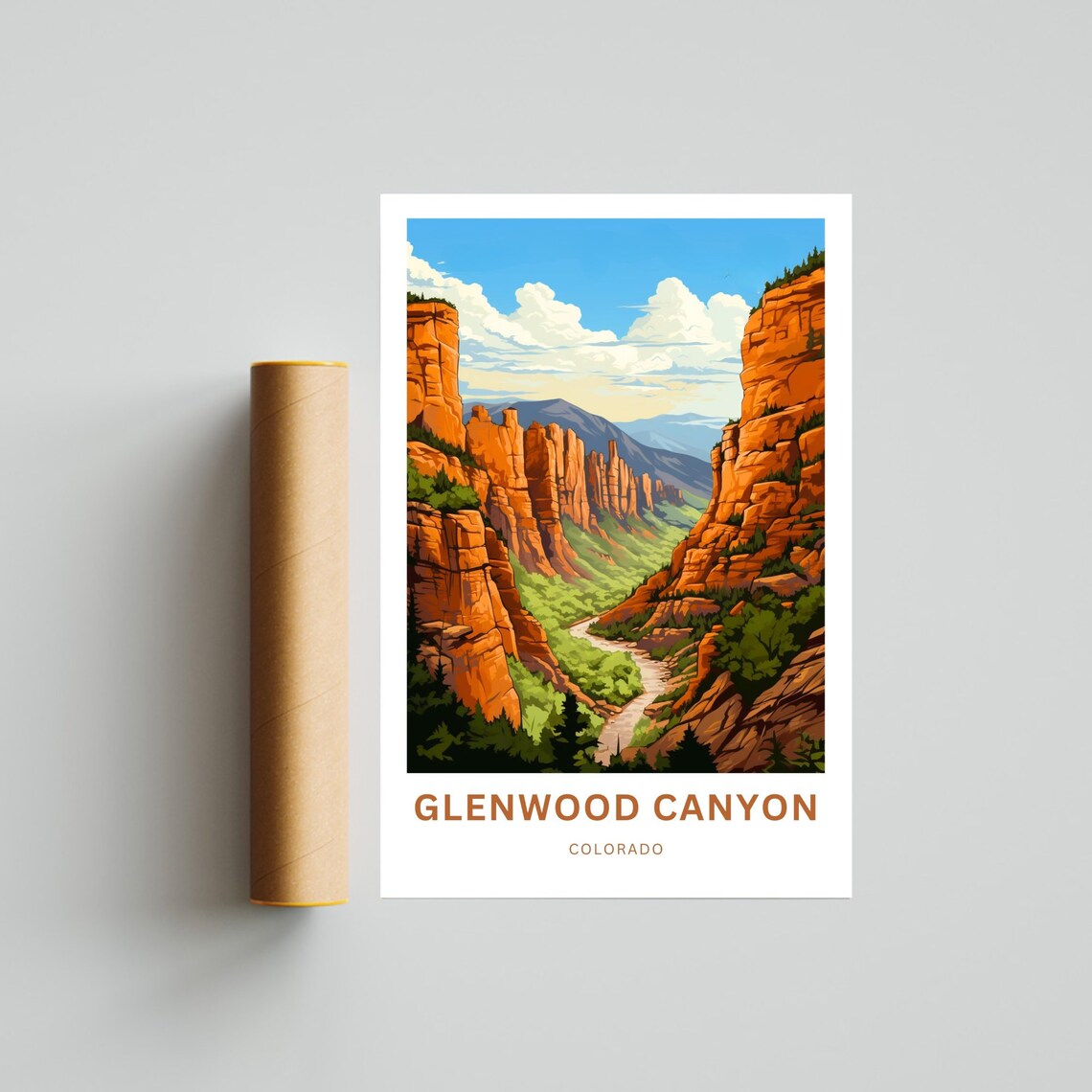 Glenwood Canyon Colorado Towering Spires Winding Road Travel Poster - Image 4
