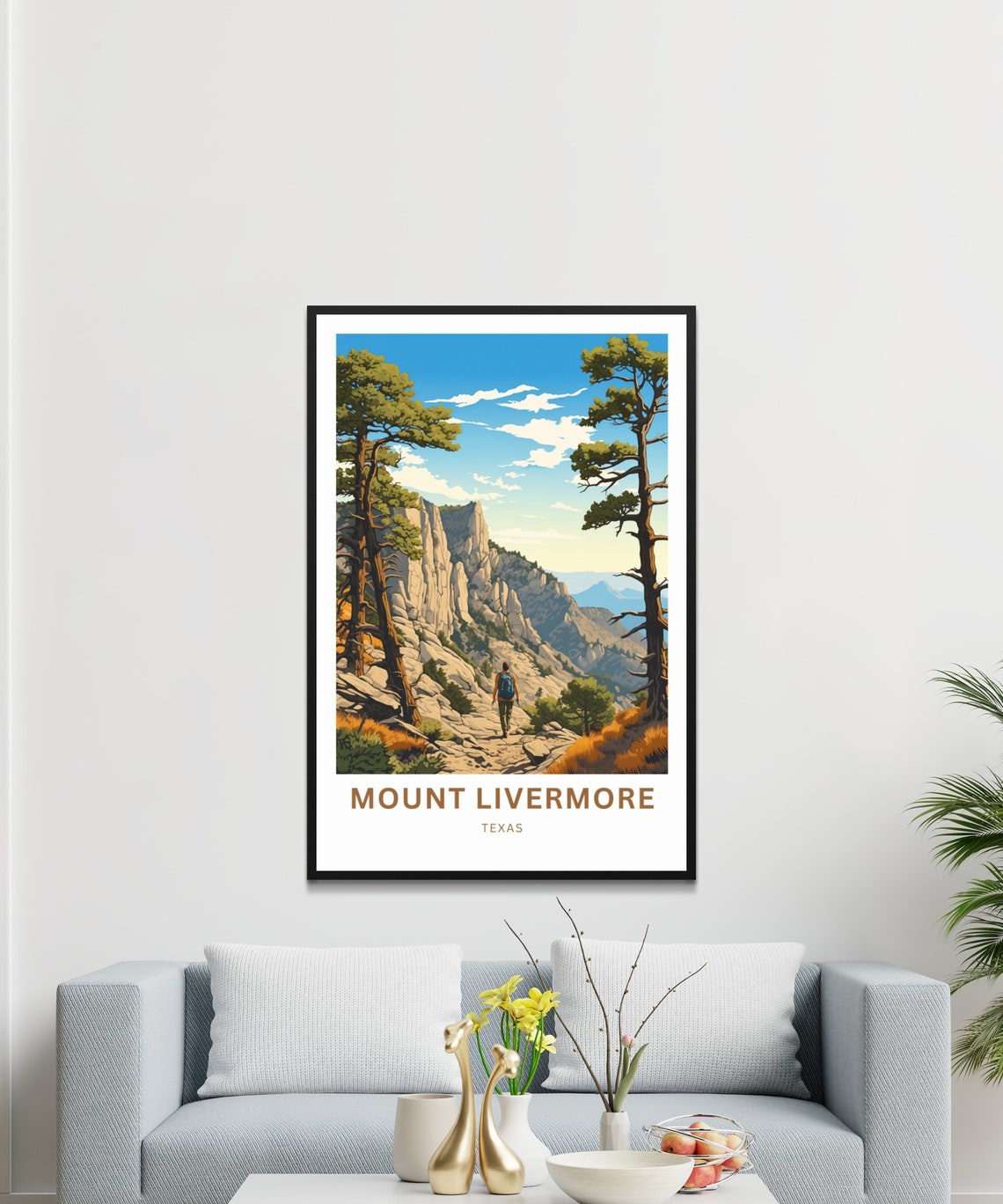 Personalized Mount Livermore Texas Hiker Trail Custom Poster - Image 4