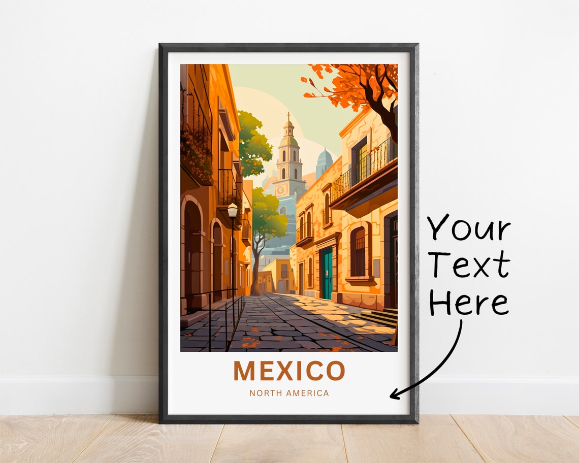 Mexico Travel Print Mexico Poster North America Wall Art Framed Present Gift North America Present - Image 2