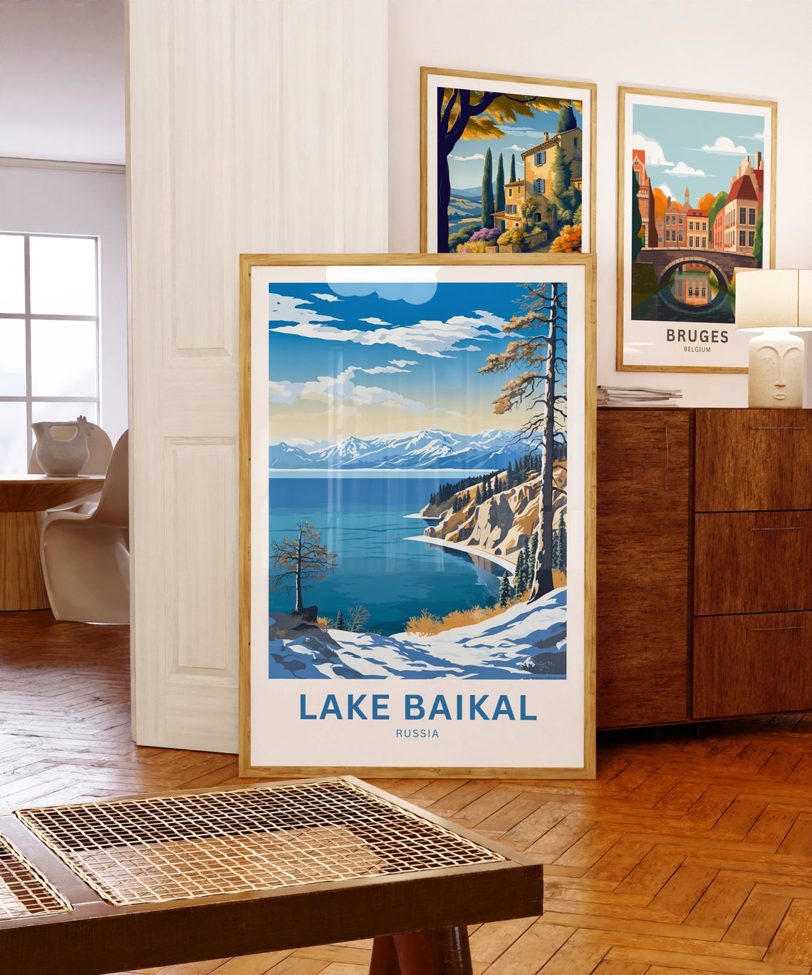 Lake Baikal Russia Snowy Cliffs Shoreline Personalized Travel Poster - Image 5