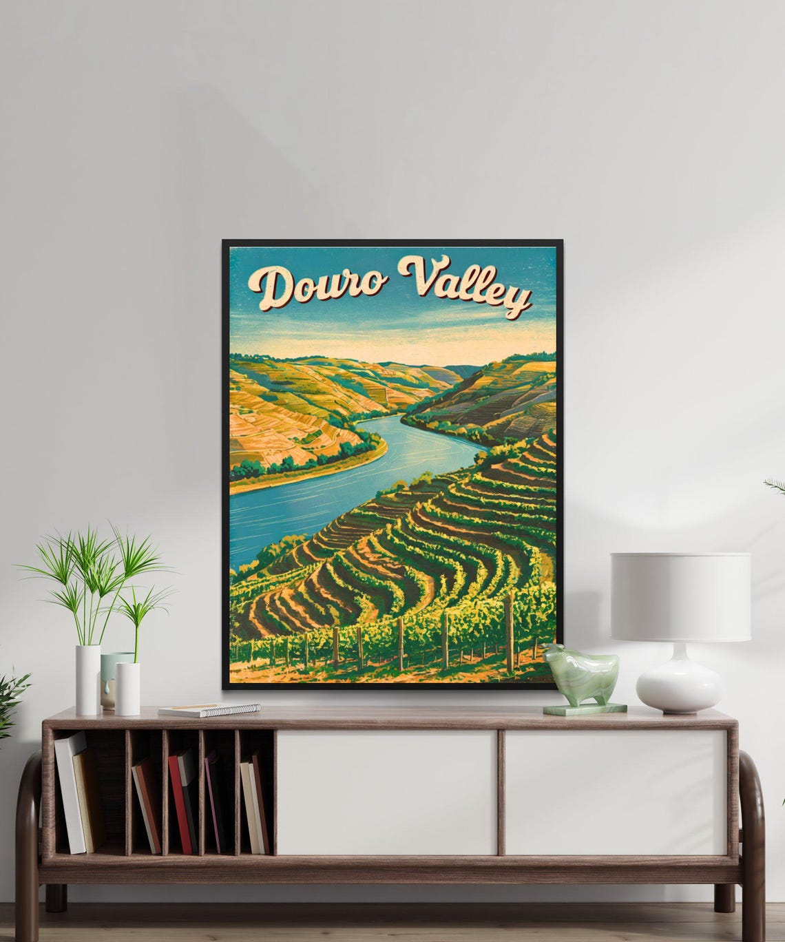 Douro Valley Portugal Vintage River Poster Terraced Vineyard Hills Art - Image 4